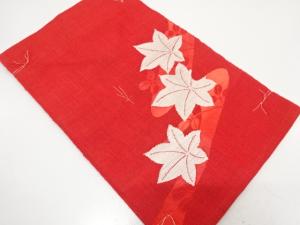 未使用品　紗　竜田川に萩模様織り出し　名古屋帯